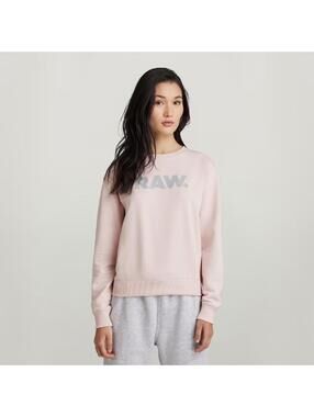 NWT G-Star RAW Premium Core Crewneck Sweatshirt Womens Pink XS Logo $110 MSRP
